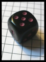 Dice : Dice - 6D Pipped - Black With Purple Pips